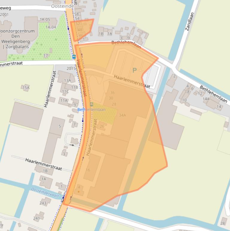 Kaart van postcodegebied 2181HC.