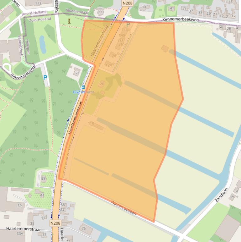 Kaart van postcodegebied 2181HE.