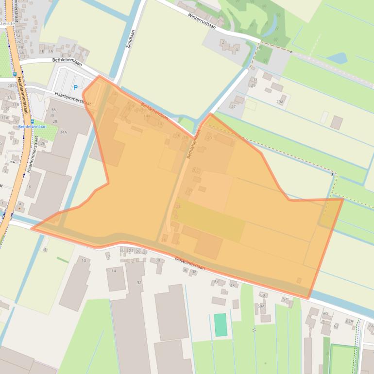 Kaart van postcodegebied 2181HN.