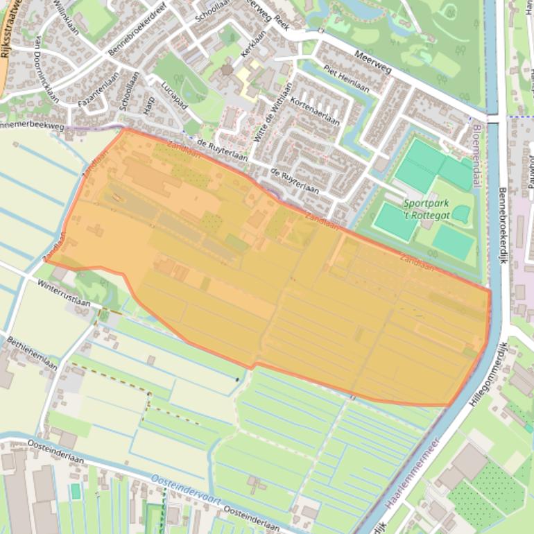 Kaart van postcodegebied 2181HS.