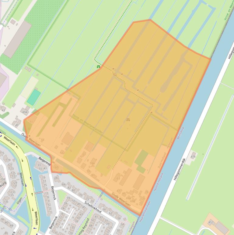 Kaart van postcodegebied 2181HZ.