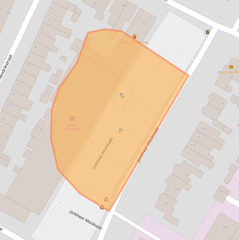 Kaart van postcodegebied 2181JH.