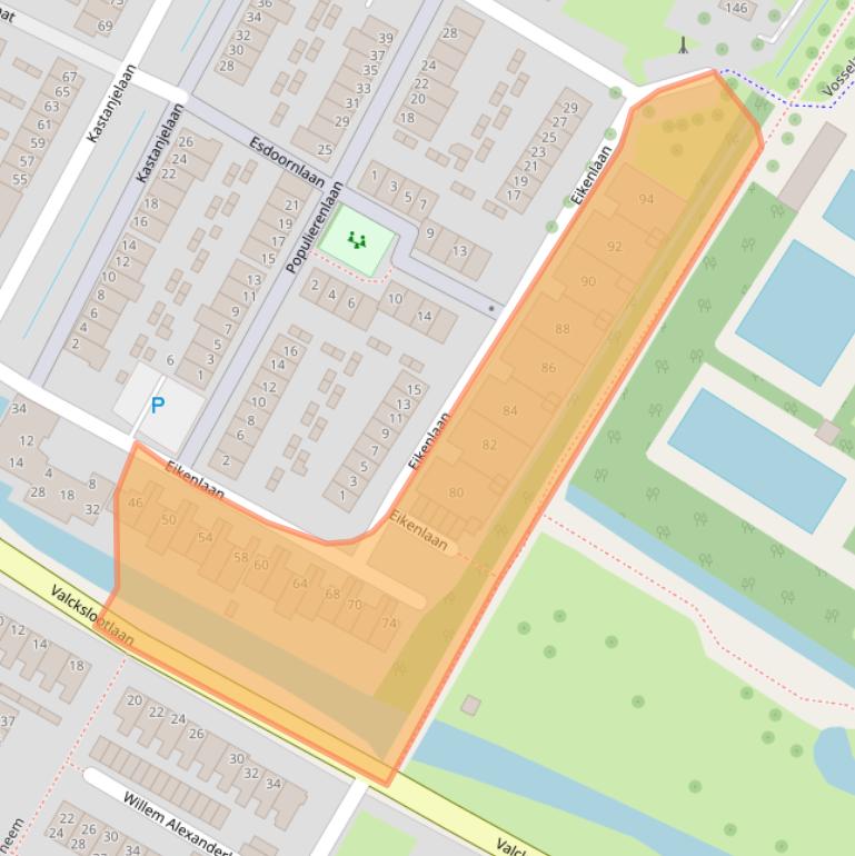 Kaart van postcodegebied 2181KG.
