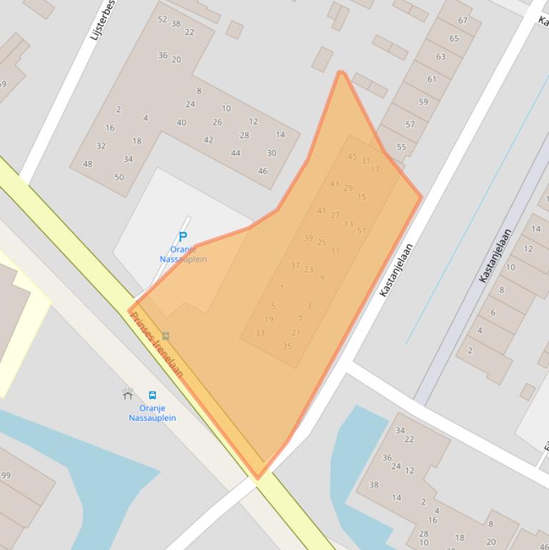 Kaart van postcodegebied 2181KK.