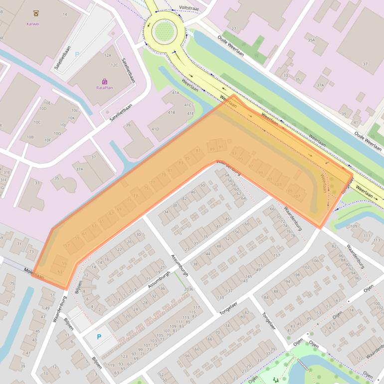 Kaart van postcodegebied 2181LP.