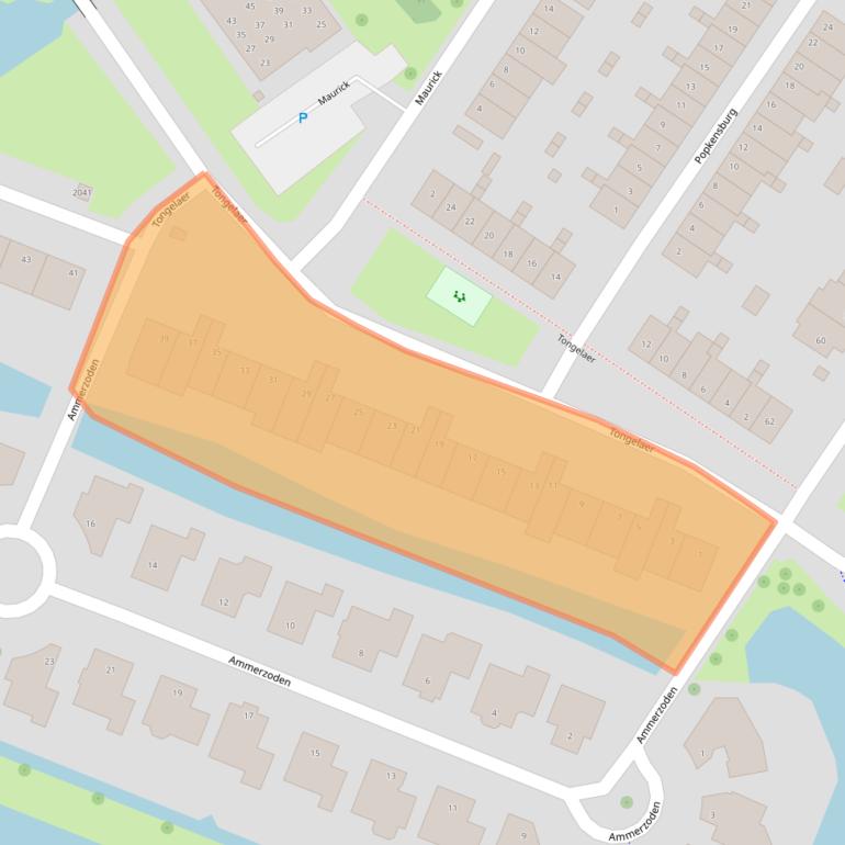 Kaart van postcodegebied 2181LT.