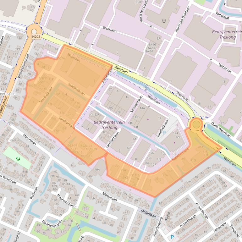 Kaart van postcodegebied 2181MG.