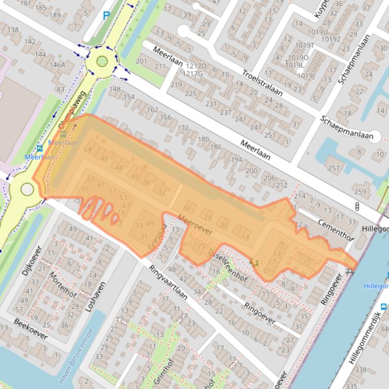 Kaart van postcodegebied 2181NJ.