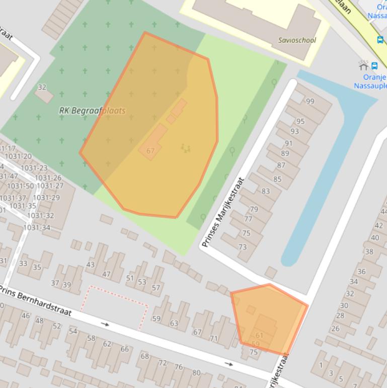 Kaart van postcodegebied 2181RN.