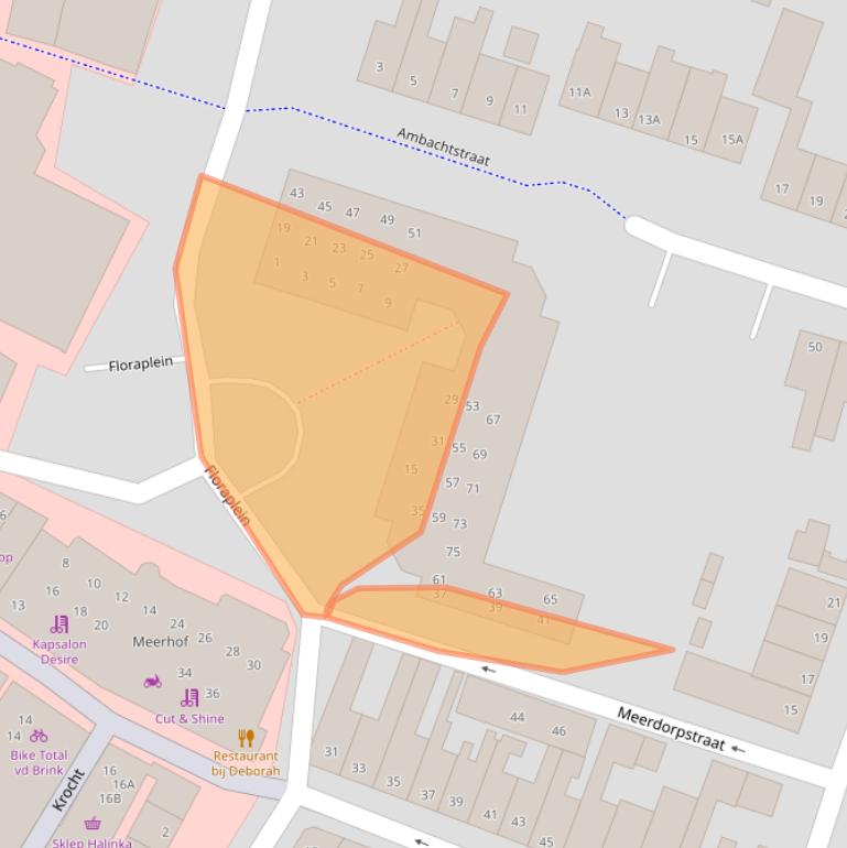Kaart van postcodegebied 2181RV.