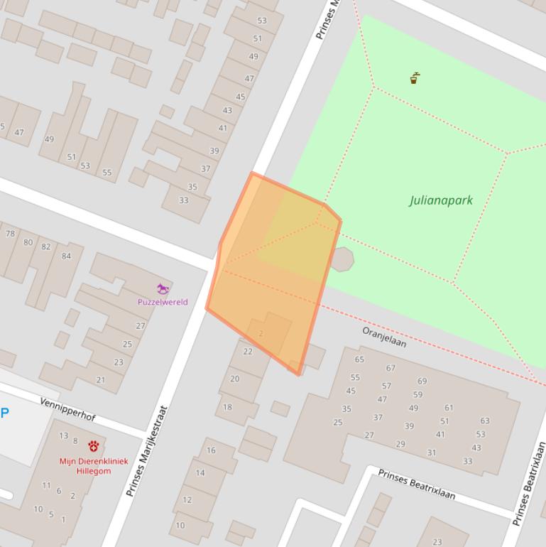 Kaart van postcodegebied 2181SB.
