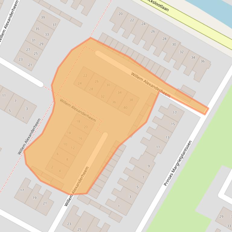 Kaart van postcodegebied 2181SG.