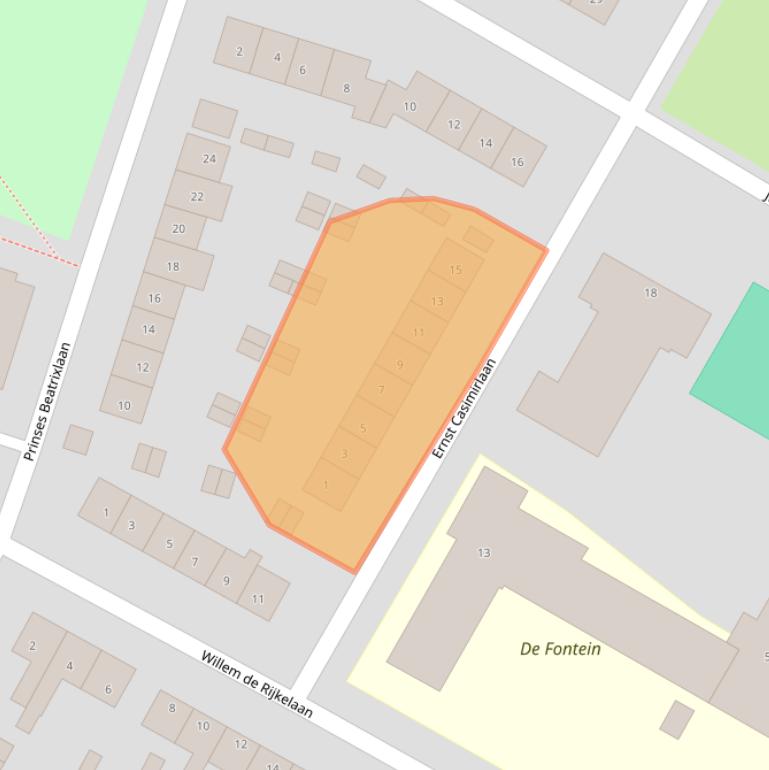 Kaart van postcodegebied 2181SH.