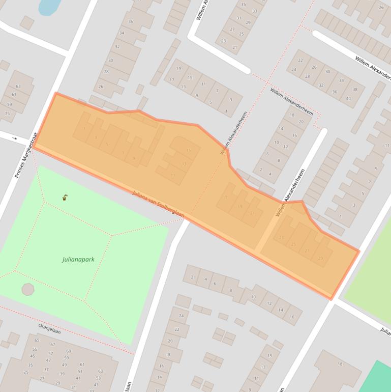 Kaart van postcodegebied 2181SR.