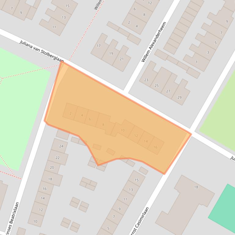 Kaart van postcodegebied 2181SV.