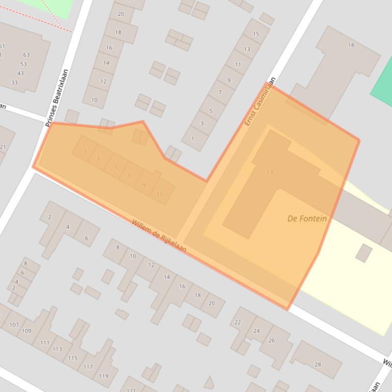 Kaart van postcodegebied 2181TA.