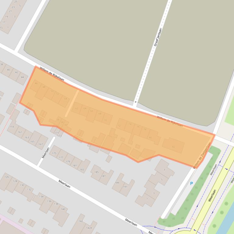 Kaart van postcodegebied 2181TC.