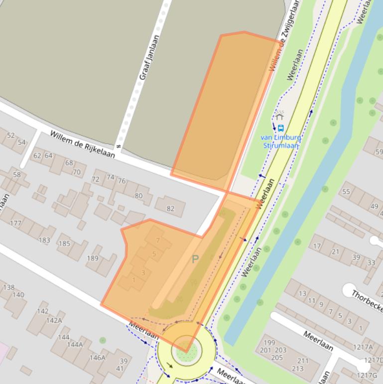 Kaart van postcodegebied 2181TN.