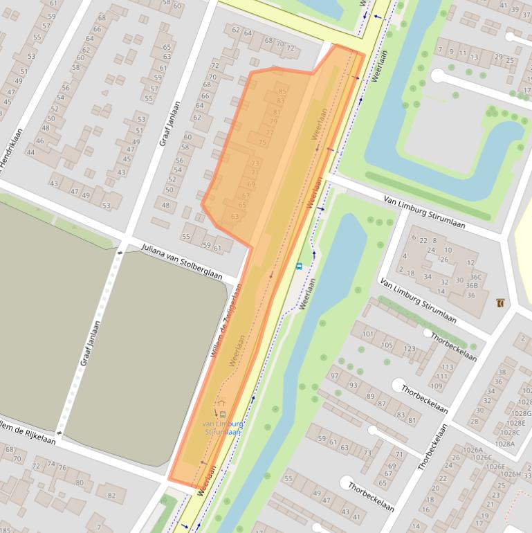 Kaart van postcodegebied 2181TP.