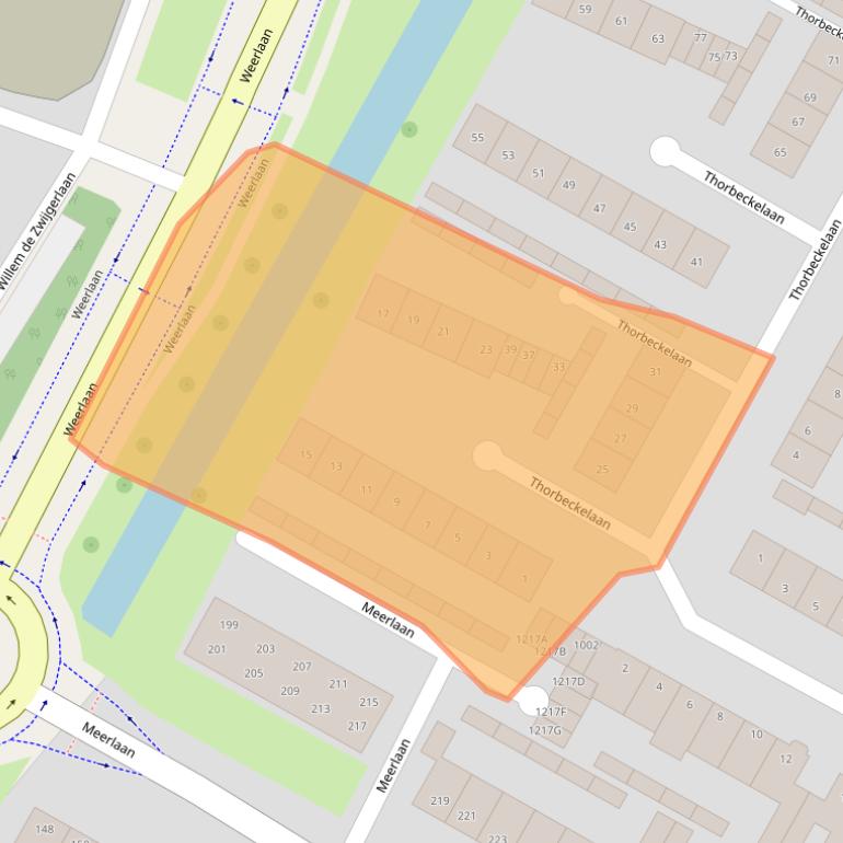 Kaart van postcodegebied 2181VA.