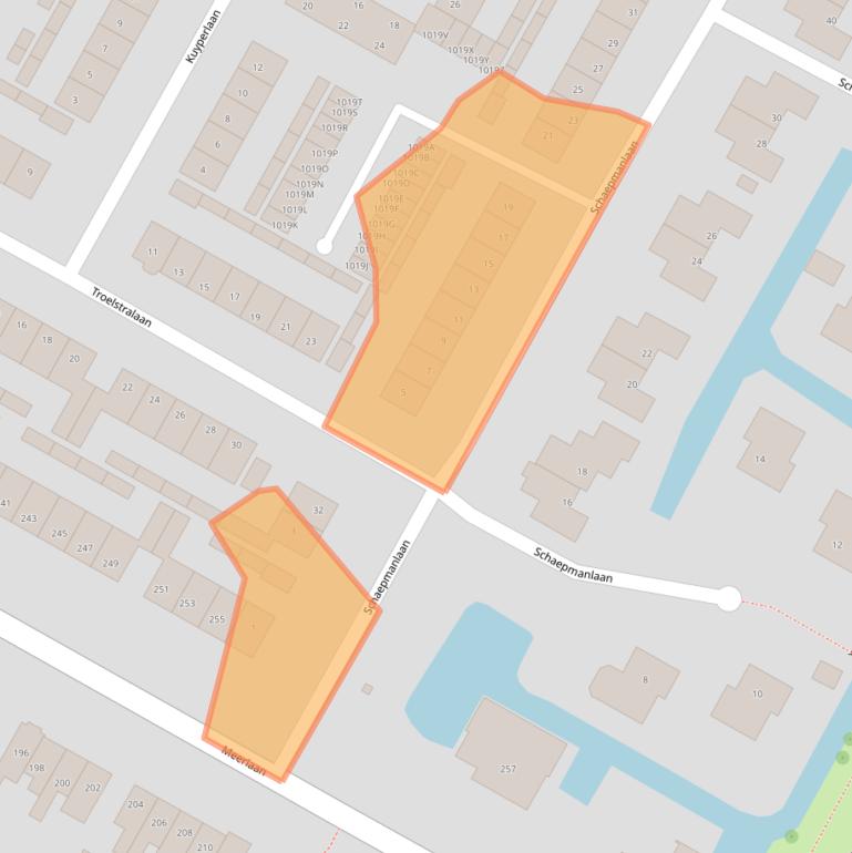 Kaart van postcodegebied 2181VM.