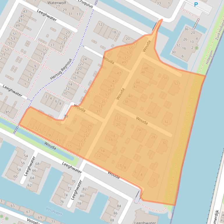 Kaart van postcodegebied 2181WC.