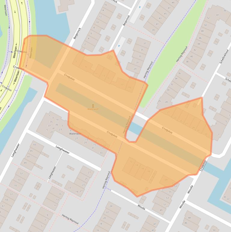 Kaart van postcodegebied 2181WE.
