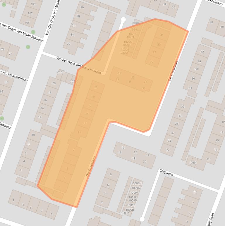 Kaart van postcodegebied 2181XG.
