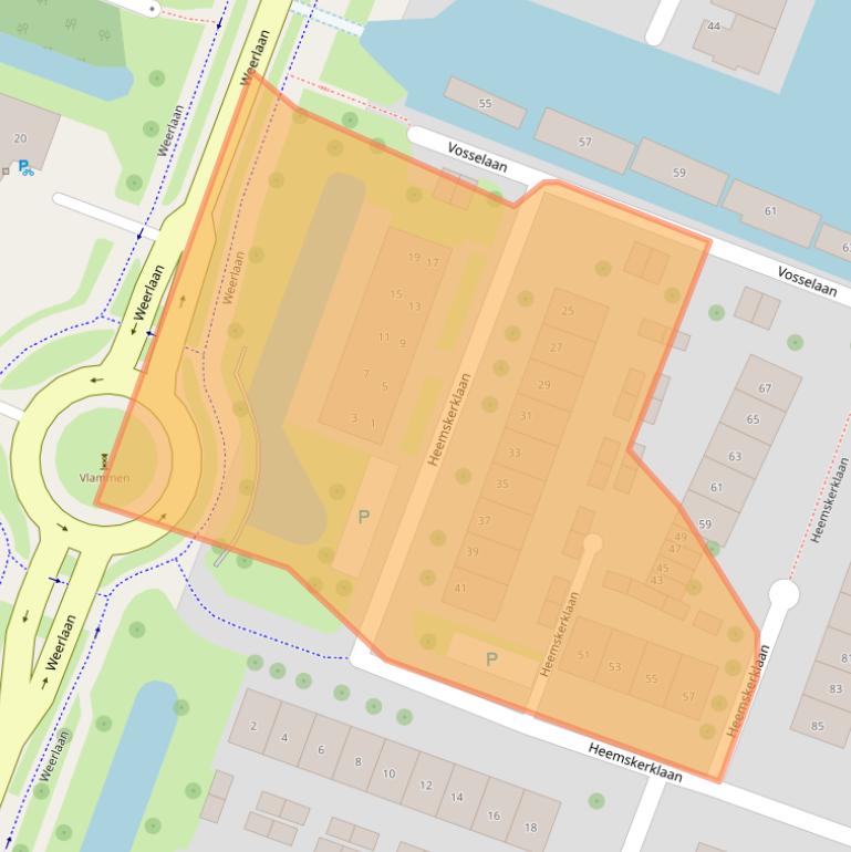 Kaart van postcodegebied 2181XL.