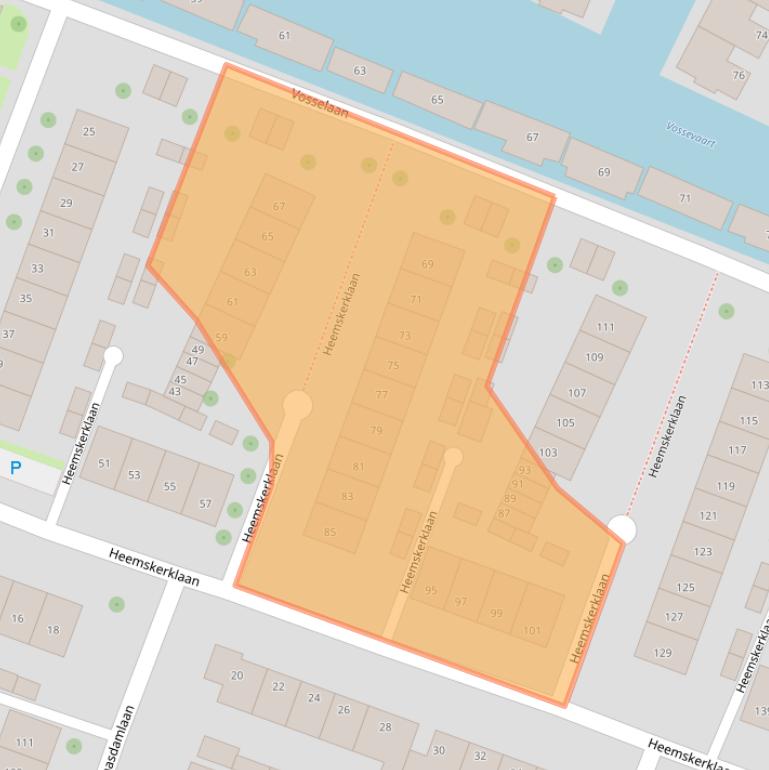 Kaart van postcodegebied 2181XM.