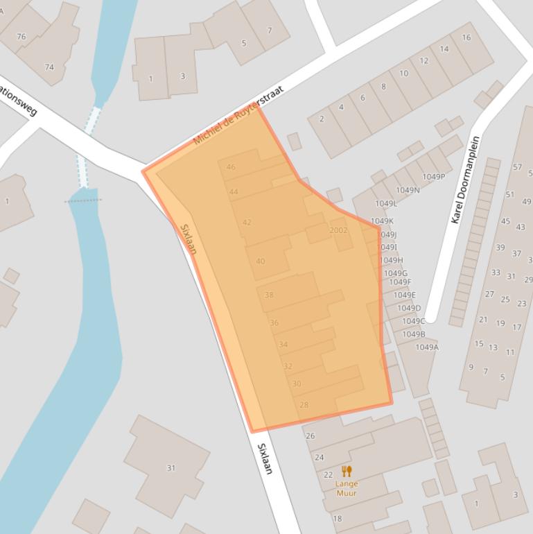 Kaart van postcodegebied 2182AC.