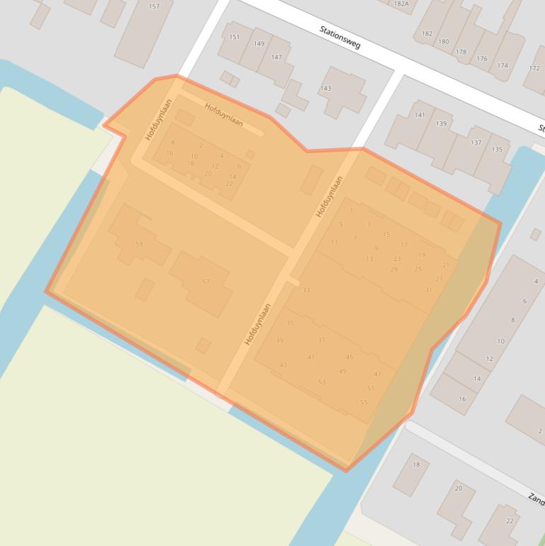 Kaart van postcodegebied 2182AH.