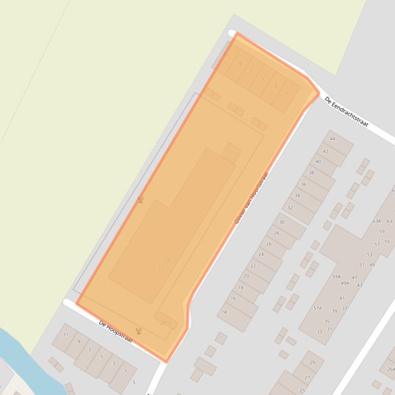 Kaart van postcodegebied 2182AL.
