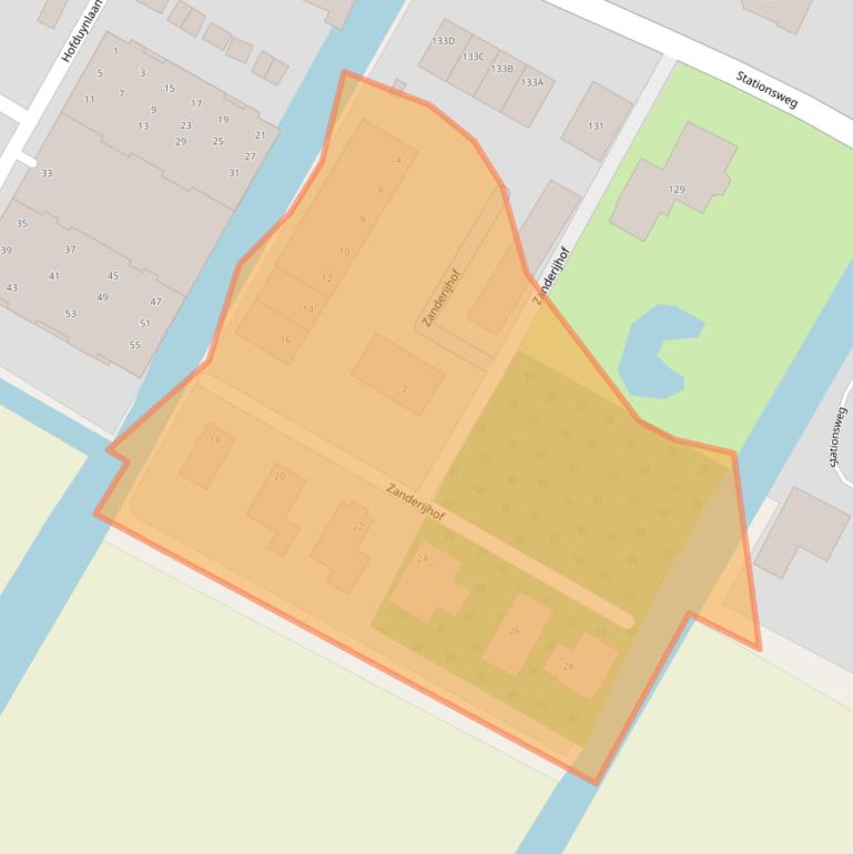 Kaart van postcodegebied 2182AM.