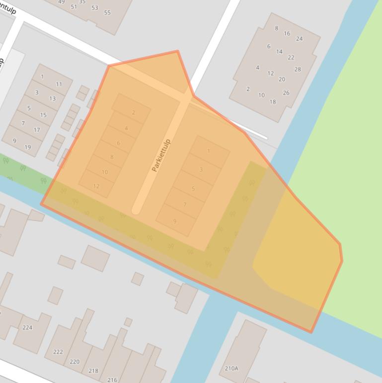 Kaart van postcodegebied 2182AR.