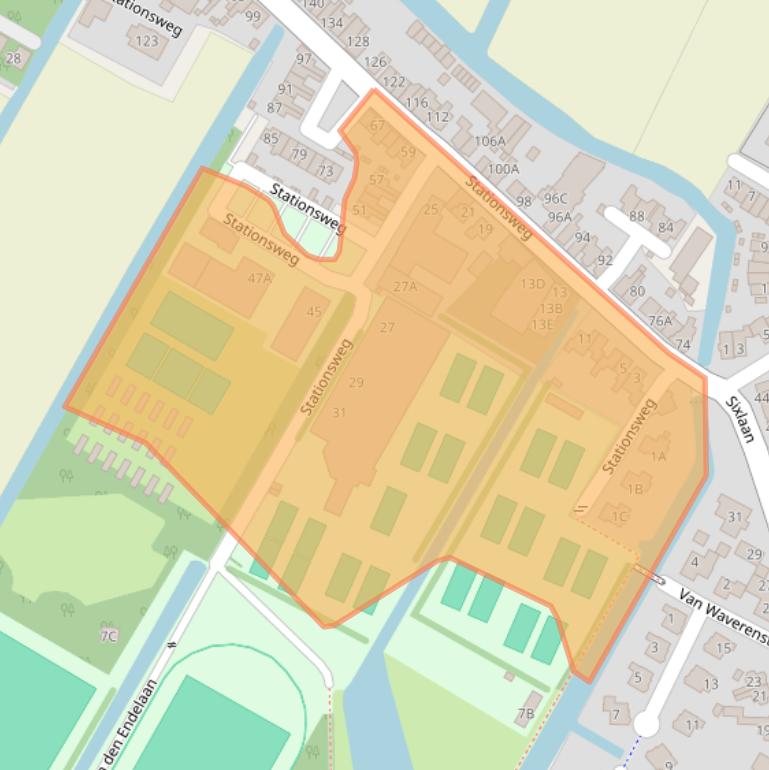 Kaart van postcodegebied 2182BA.