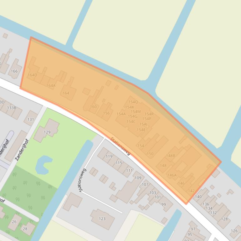 Kaart van postcodegebied 2182BE.