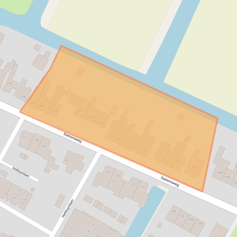 Kaart van postcodegebied 2182BG.