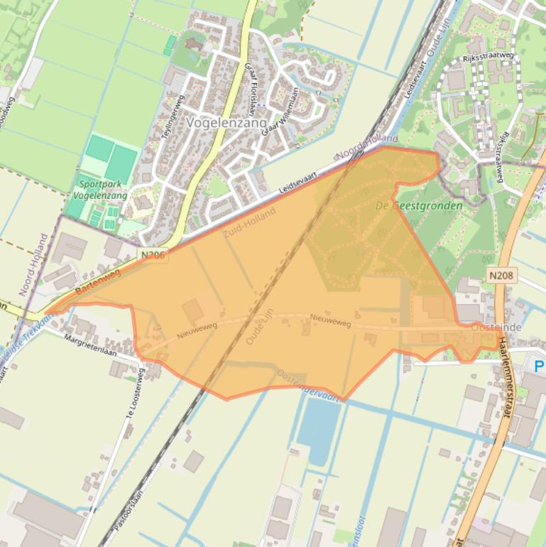 Kaart van postcodegebied 2182BP.