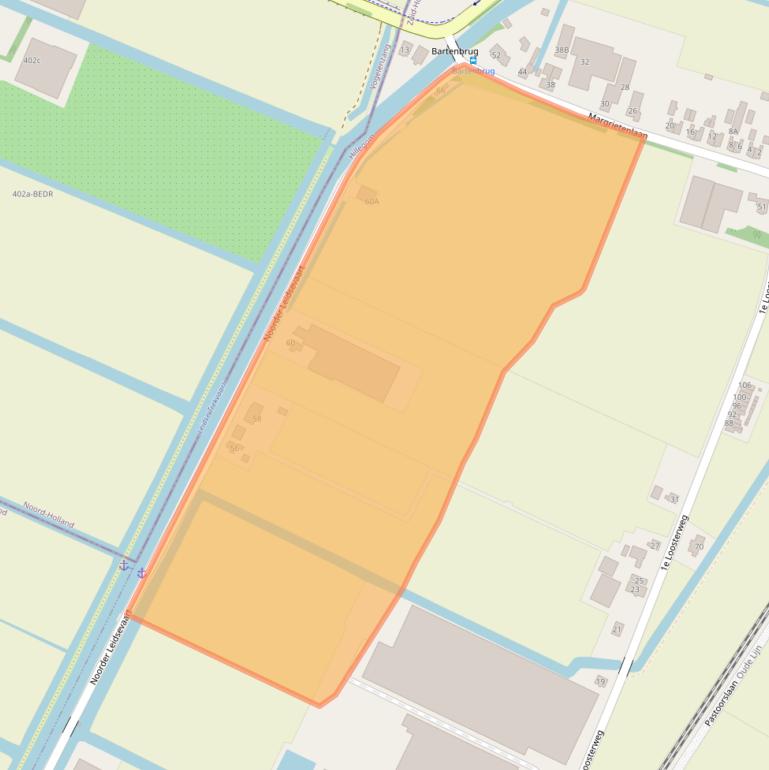 Kaart van postcodegebied 2182BT.