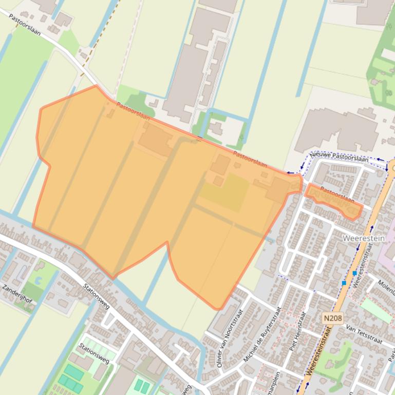 Kaart van postcodegebied 2182BW.