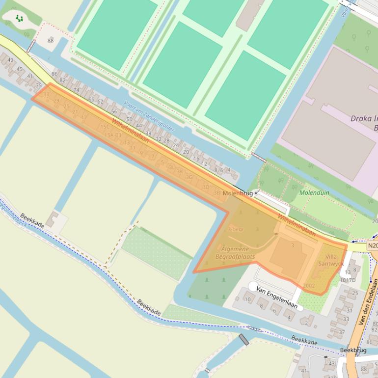 Kaart van postcodegebied 2182CA.