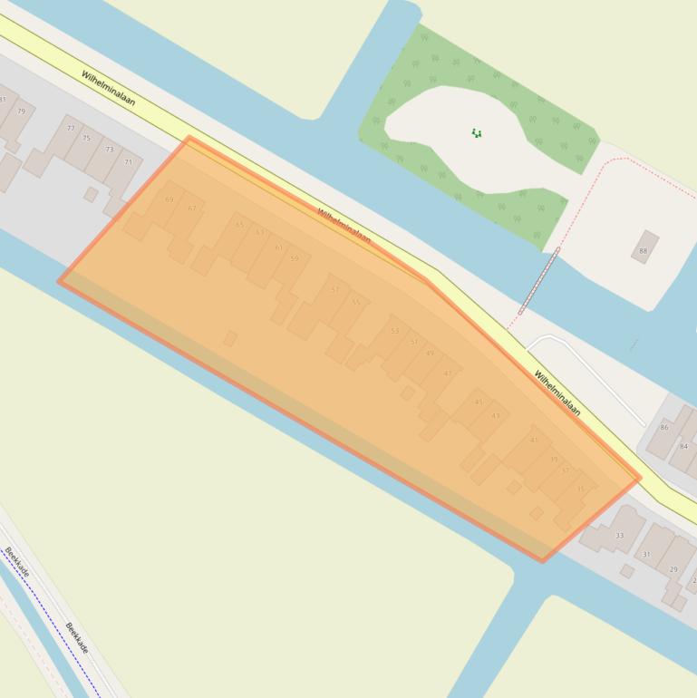 Kaart van postcodegebied 2182CB.