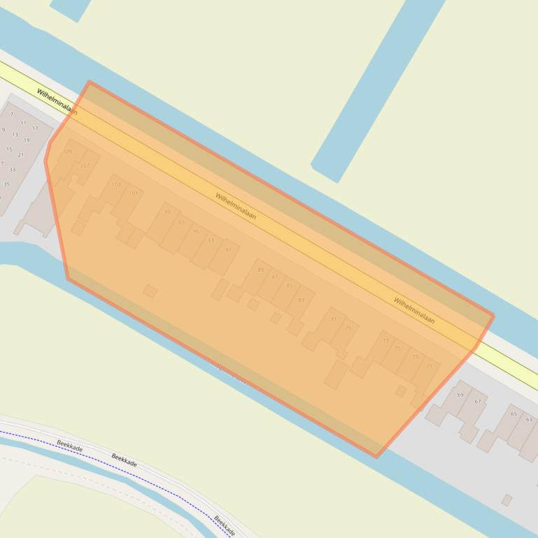 Kaart van postcodegebied 2182CC.