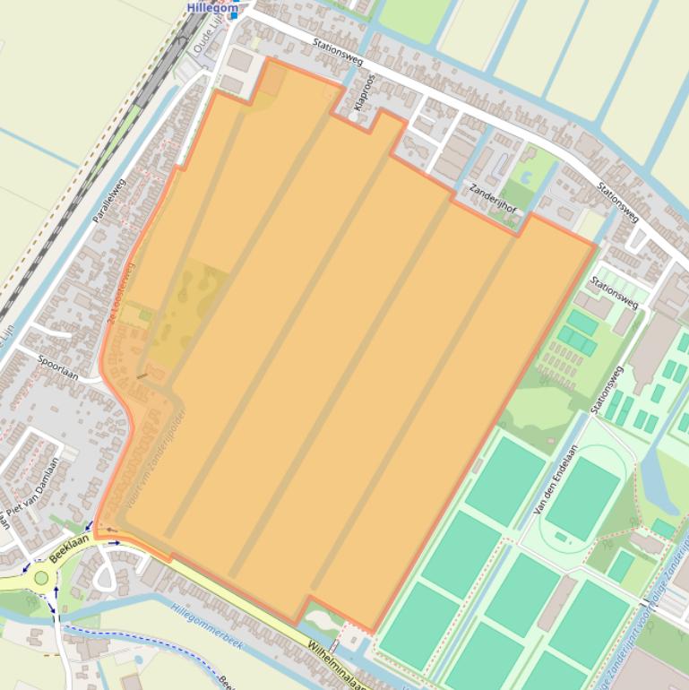 Kaart van postcodegebied 2182CH.