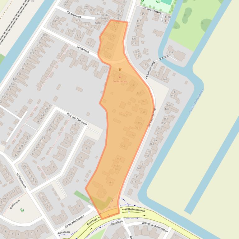 Kaart van postcodegebied 2182CM.