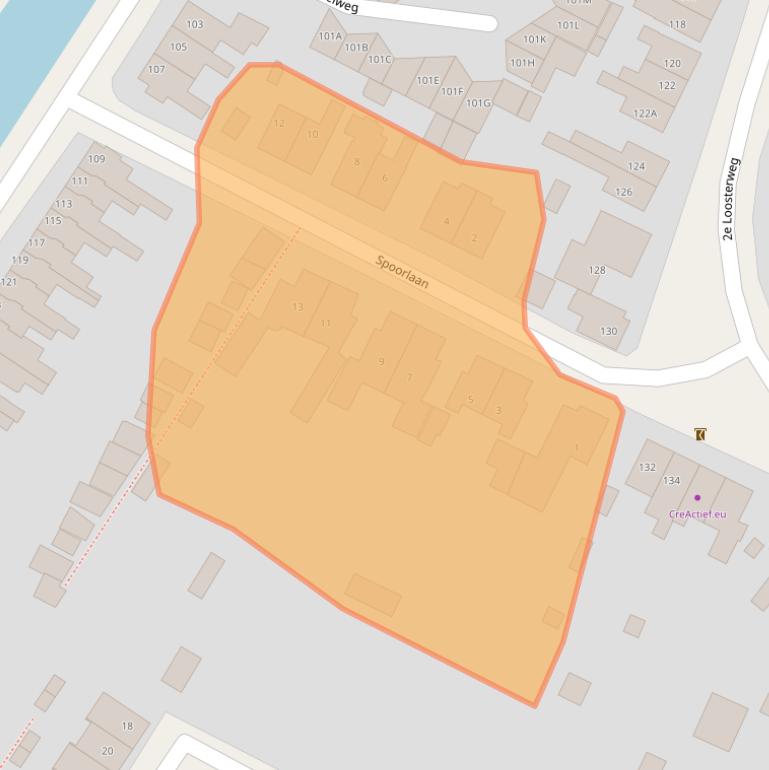 Kaart van postcodegebied 2182CN.