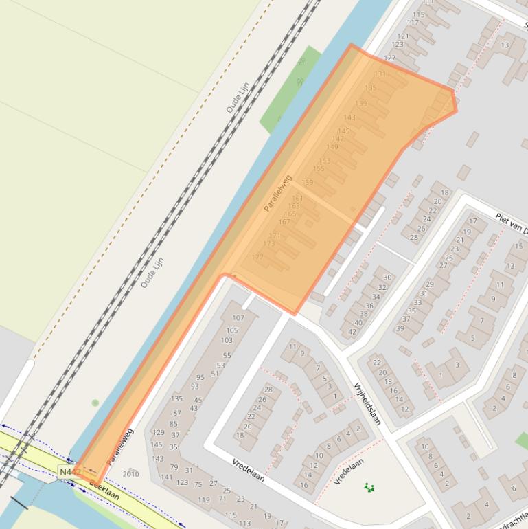 Kaart van postcodegebied 2182CS.