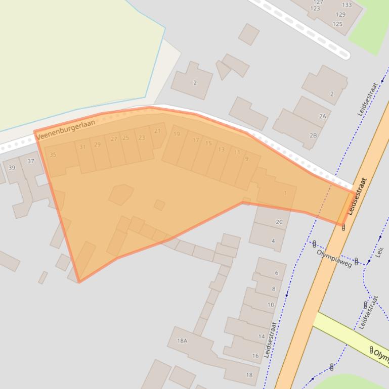 Kaart van postcodegebied 2182DA.