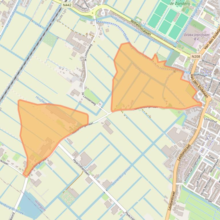 Kaart van postcodegebied 2182DC.